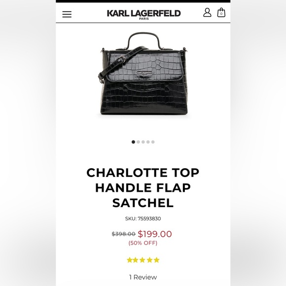 KARL LAGERFELD PARIS CHARLOTTE SATCHEL HANDBAG/CROSSBODY NWT $398 - Picture 12 of 13